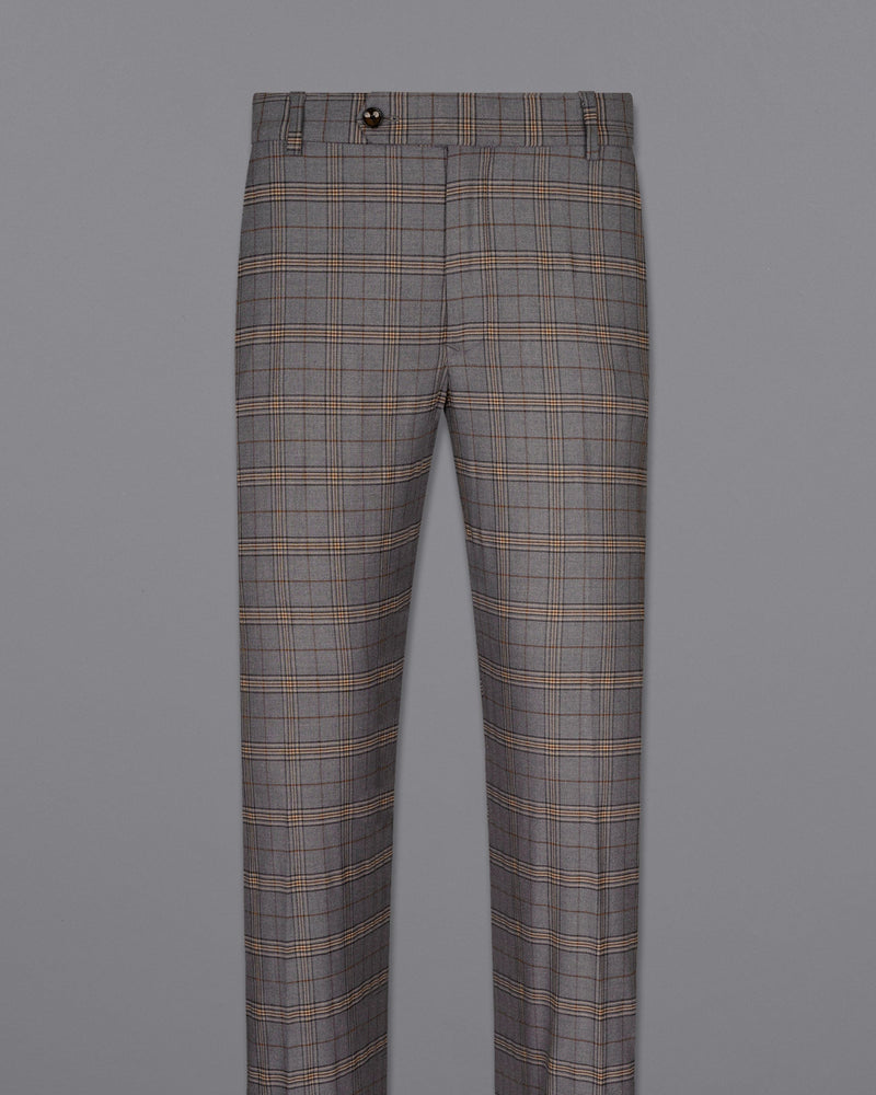 Chicago Gray Super fine Plaid Wool Rich Pant T1604-28, T1604-30, T1604-32, T1604-34, T1604-36, T1604-38, T1604-40, T1604-42, T1604-44