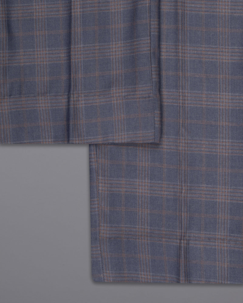 Trout Gray Super fine Checkered Wool Rich Pant T1613-28, T1613-30, T1613-32, T1613-34, T1613-36, T1613-38, T1613-40, T1613-42, T1613-44