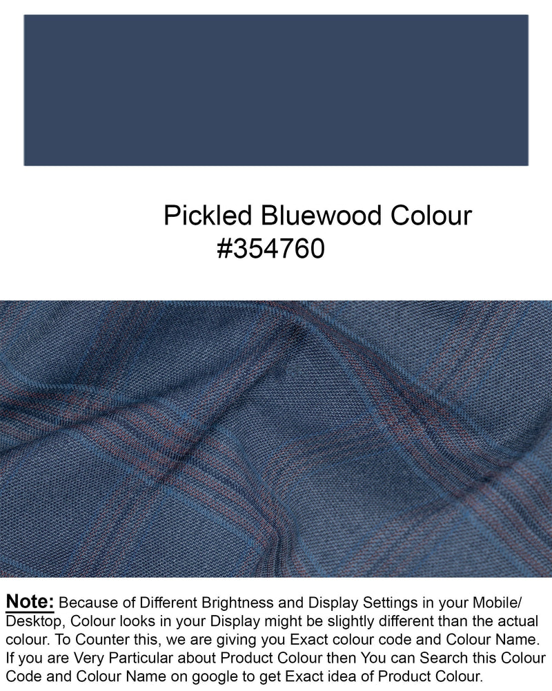 Pickled Bluewood Super fine Checkered Woolrich Pant T1626-28, T1626-30, T1626-32, T1626-34, T1626-36, T1626-38, T1626-40, T1626-42, T1626-44