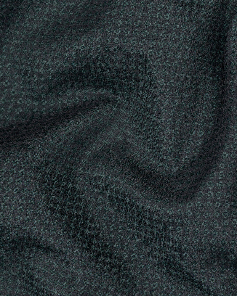 Hunter Green Micro Textured Formal Pant