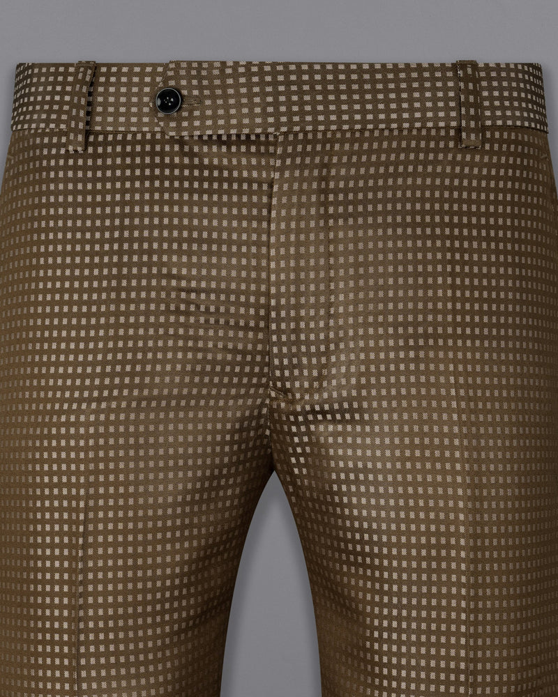 Hemlock Brown Geometric Textured Pant