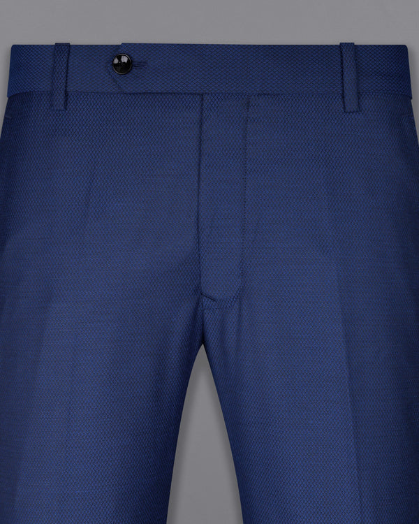 Rhino Blue Self design Textured Pant