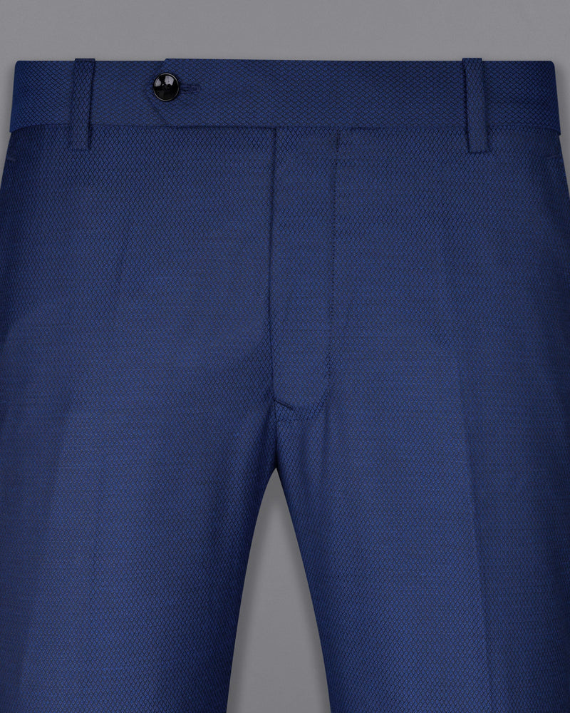 Rhino Blue Self design Textured Pant