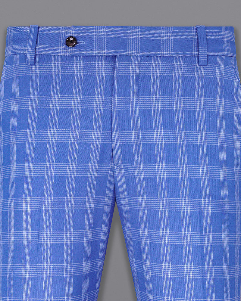 Glaucous Blue Plaid Pant