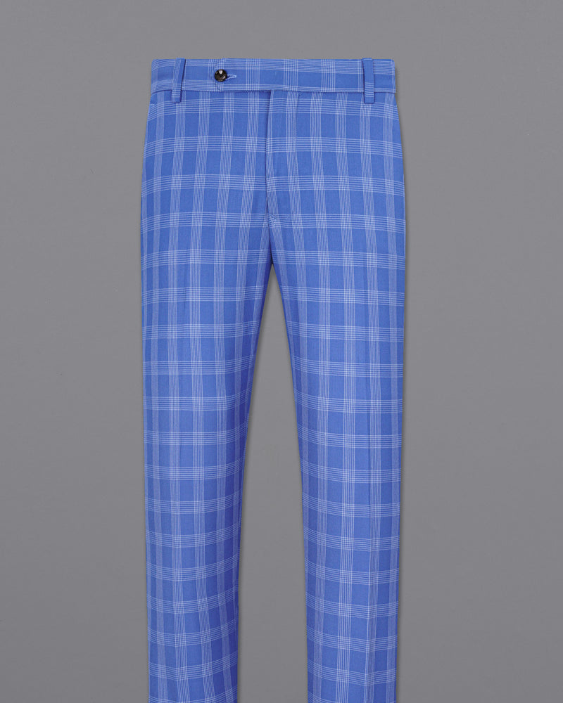 Glaucous Blue Plaid Pant