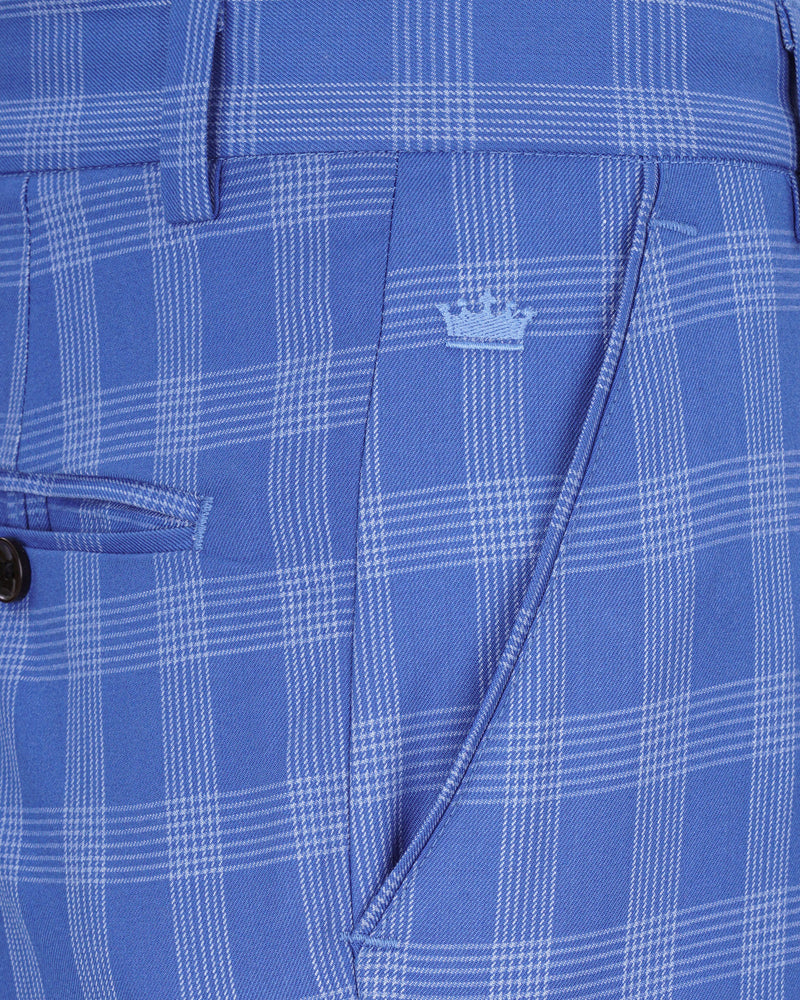 Glaucous Blue Plaid Pant