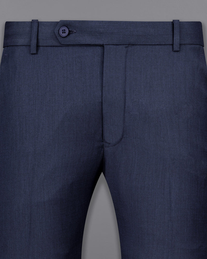 Gunmetal Navy Blue Solid Pant