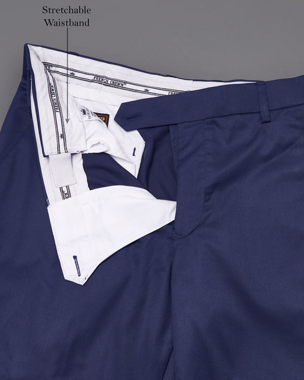 Gunmetal Blue Stretchable Waistband Pants