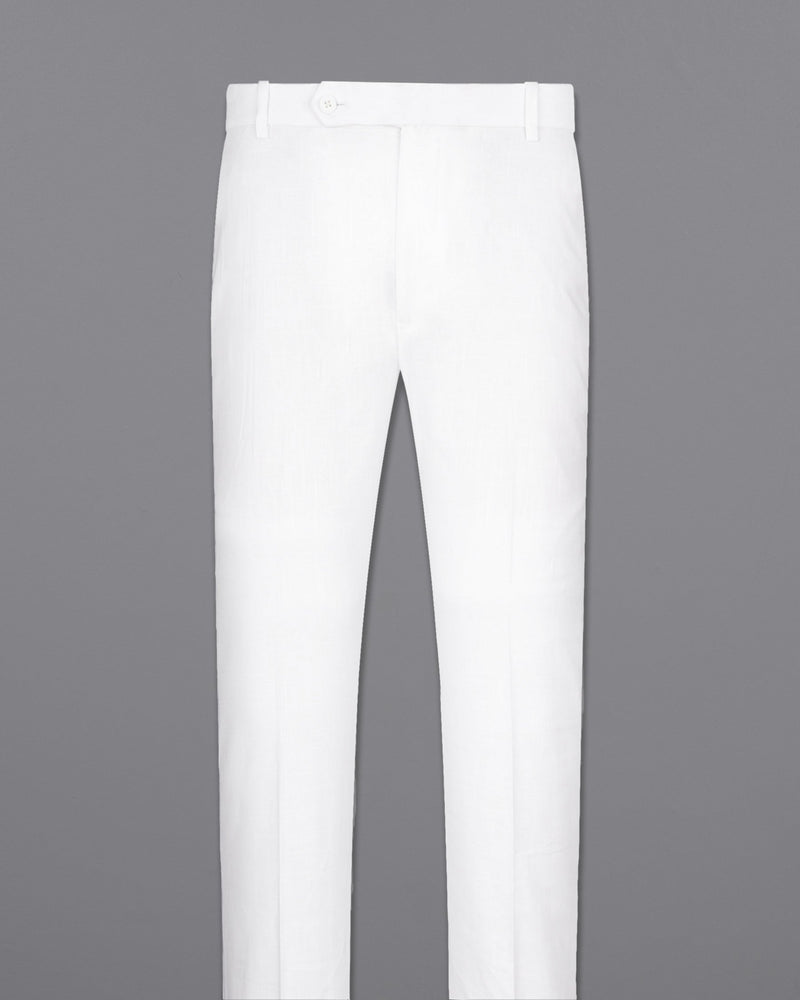Bright White Stretchable Luxurious Linen Pants T2216-28, T2216-30, T2216-32, T2216-34, T2216-36, T2216-38, T2216-40, T2216-42, T2216-44