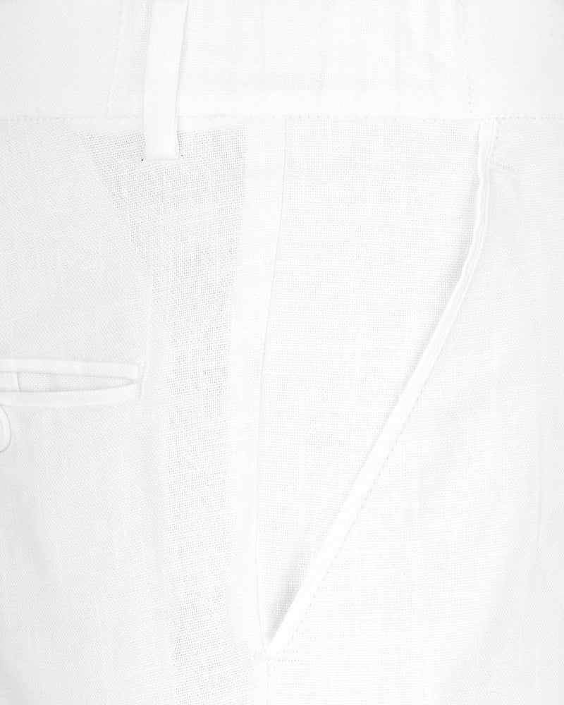 Bright White Stretchable Luxurious Linen Pants T2216-28, T2216-30, T2216-32, T2216-34, T2216-36, T2216-38, T2216-40, T2216-42, T2216-44
