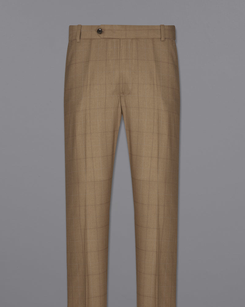 Dark Taupe Brown Windowpane Pant  T2246-28, T2246-30, T2246-32, T2246-34, T2246-36, T2246-38, T2246-40, T2246-42, T2246-44