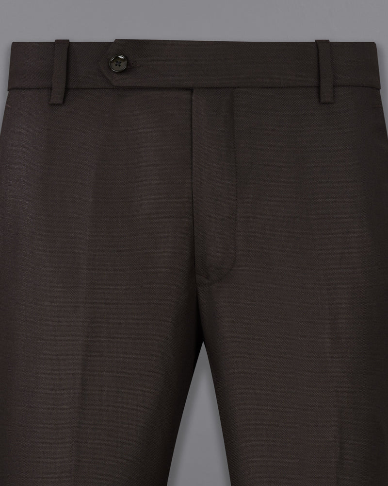 Dark Brown Textured Pant