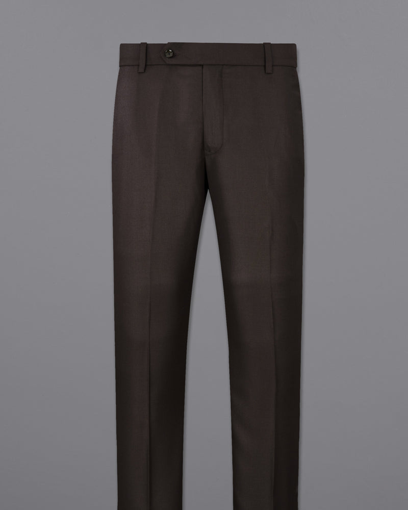 Dark Brown Textured Pant