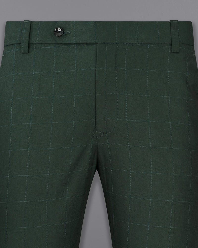 Gunmetal Green Plaid Pant