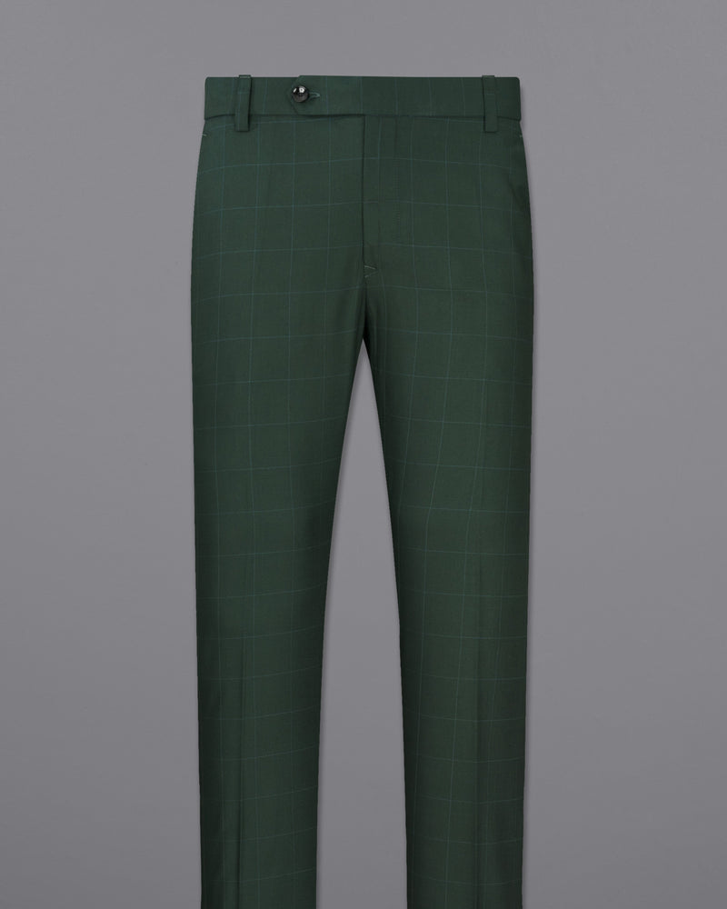 Gunmetal Green Plaid Pant