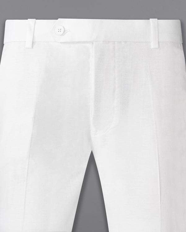 Bright White Luxurious Linen Pant