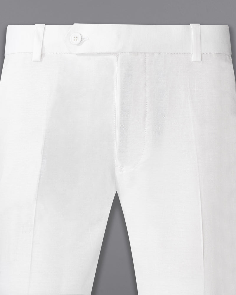 Bright White Luxurious Linen Pant