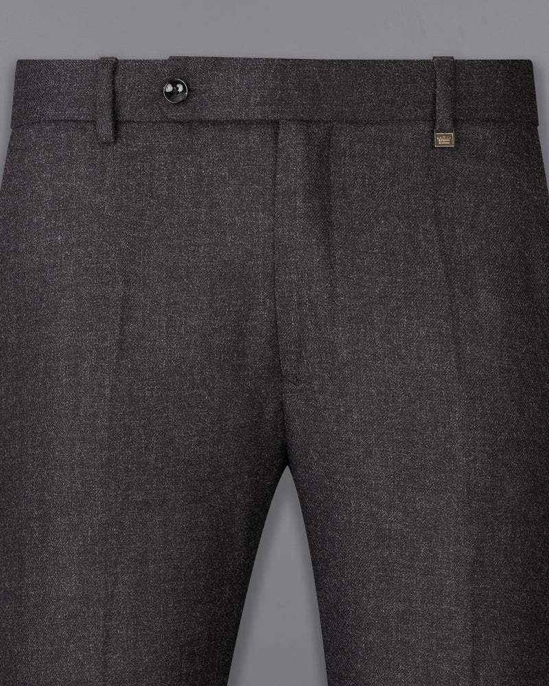 Bleached Gray Wool Rich Pants