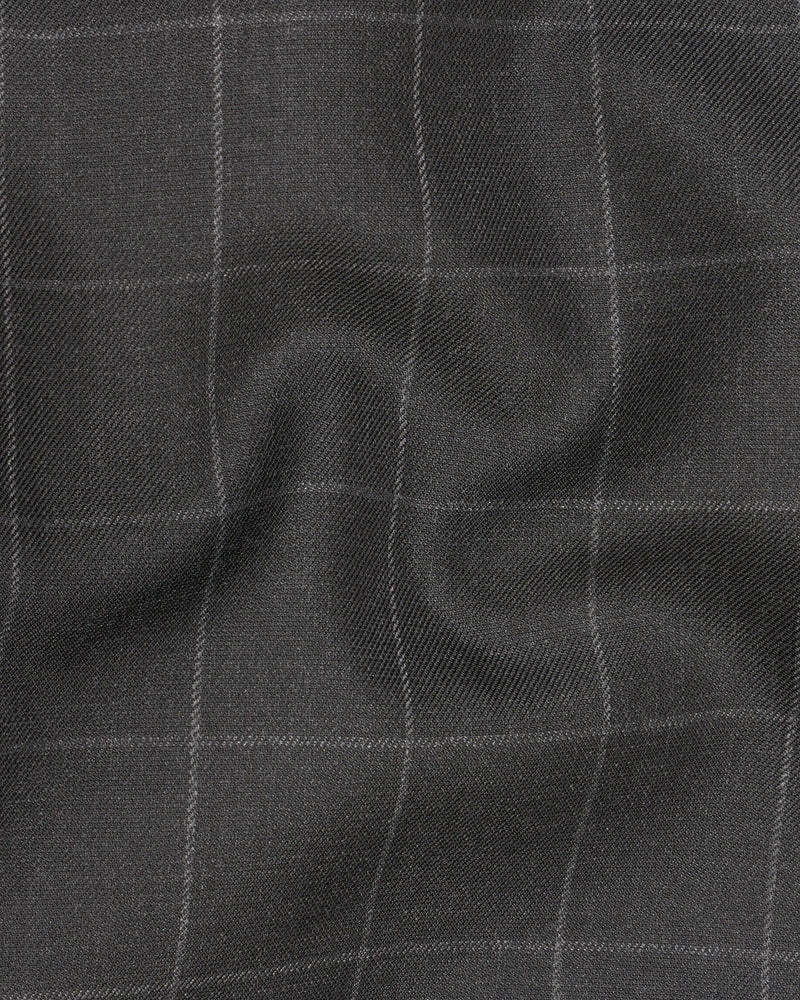 Charcoal Gray Windowpane Pants