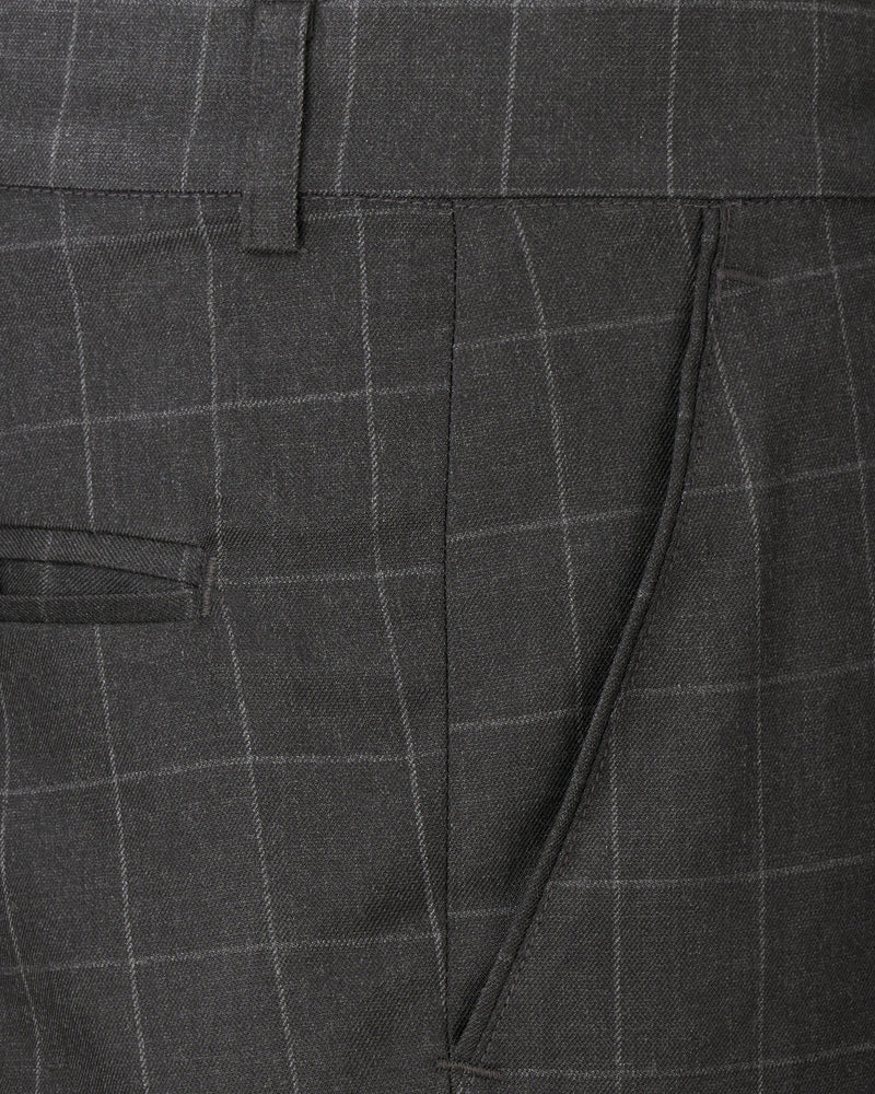 Charcoal Gray Windowpane Pants