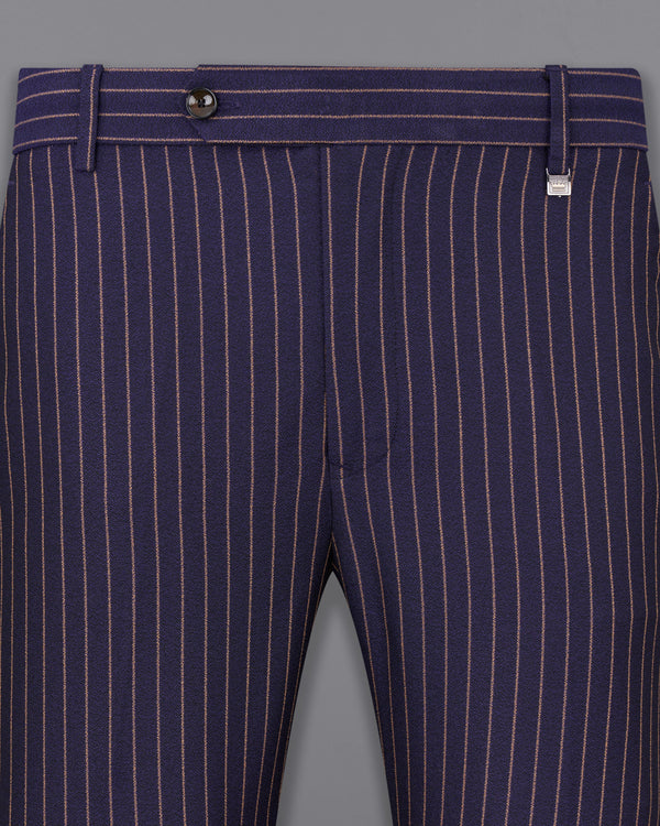 Tuna Navy Blue with Coral Reef Brown Striped Pants