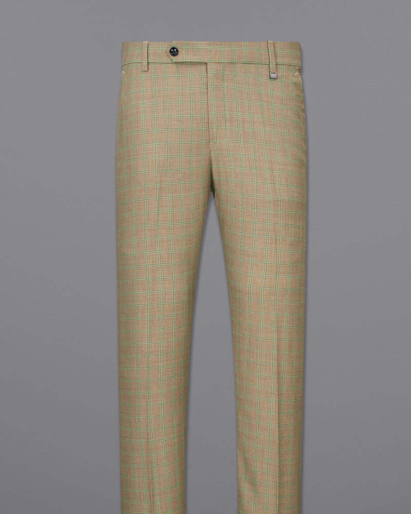 Sandrift Brown with Sprout Green Plaid Pants