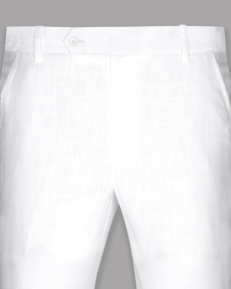 Bright White Linen Performance Pant