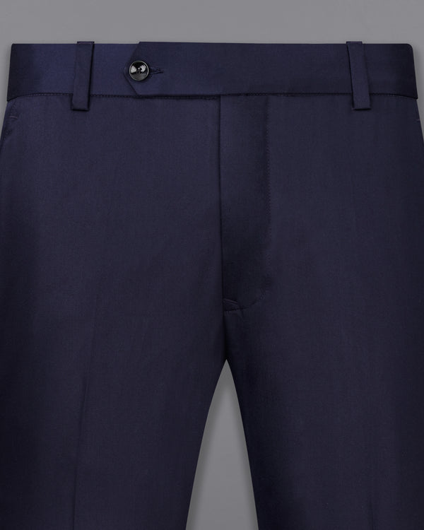 Navy Wool-Silk blend pant