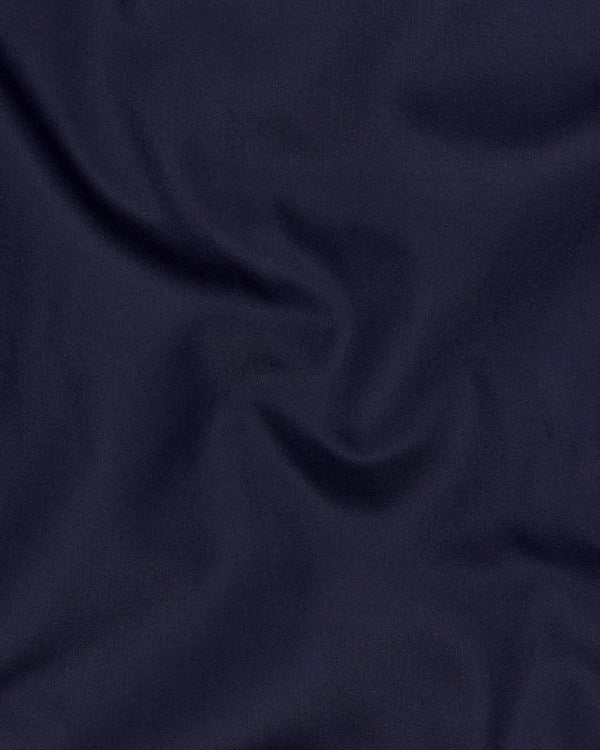 Navy Wool-Silk blend pant