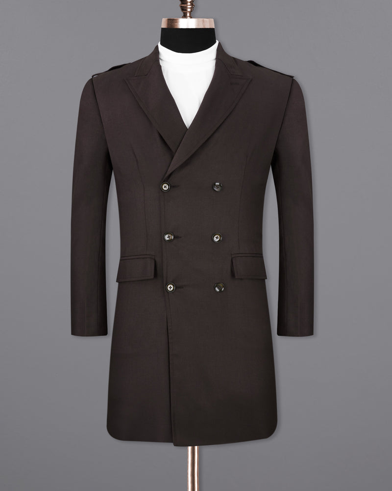 Dark Brown Double Breasted Designer Trench Coat