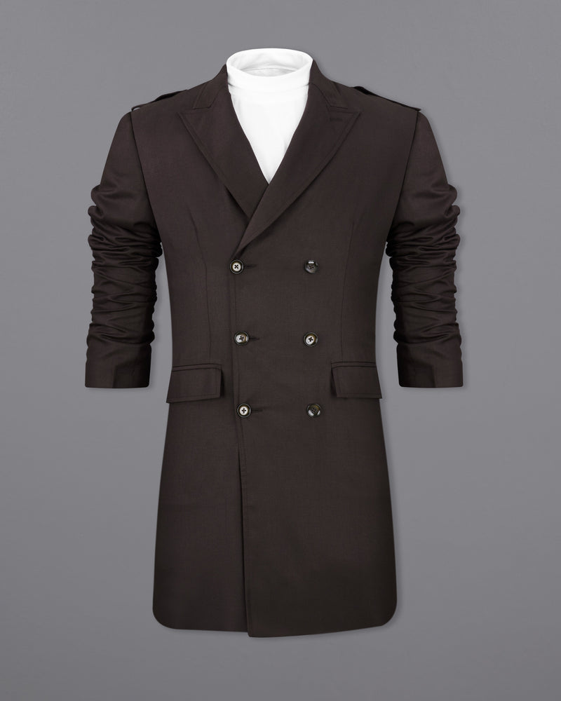 Dark Brown Double Breasted Designer Trench Coat