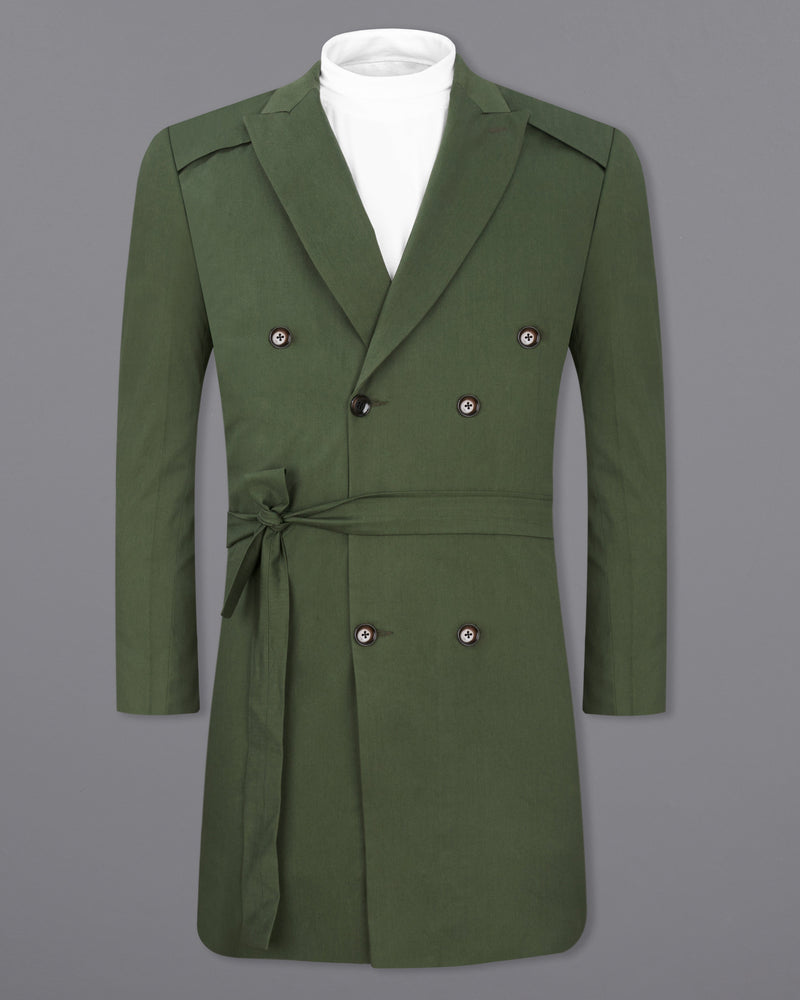 Rifle Green Premium Cotton Designer Trench Coat