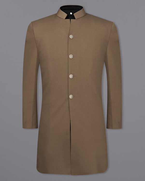 Dorado Brown Bandhgala Premium Cotton Designer Trench Coat