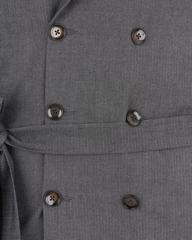 Vampire Gray Functional Belt Trench Coat