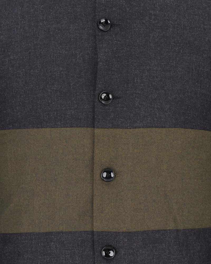 Piano Gray Wool Rich Designer Trench Coat