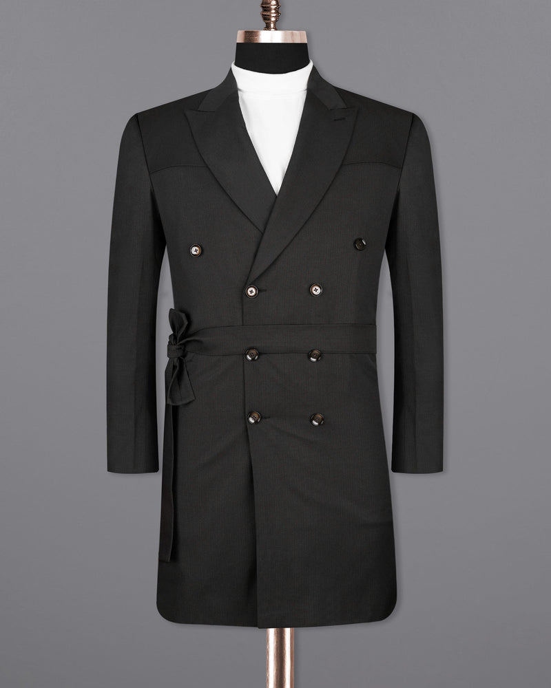 Jade Black Double Breasted with Belt Closure Designer Trench Coat With Pant TCPT2113-DB-D35-36, TCPT2113-DB-D35-38, TCPT2113-DB-D35-40, TCPT2113-DB-D35-42, TCPT2113-DB-D35-44, TCPT2113-DB-D35-46, TCPT2113-DB-D35-48, TCPT2113-DB-D35-50, TCPT2113-DB-D35-52, TCPT2113-DB-D35-54, TCPT2113-DB-D35-56, TCPT2113-DB-D35-58, TCPT2113-DB-D35-60