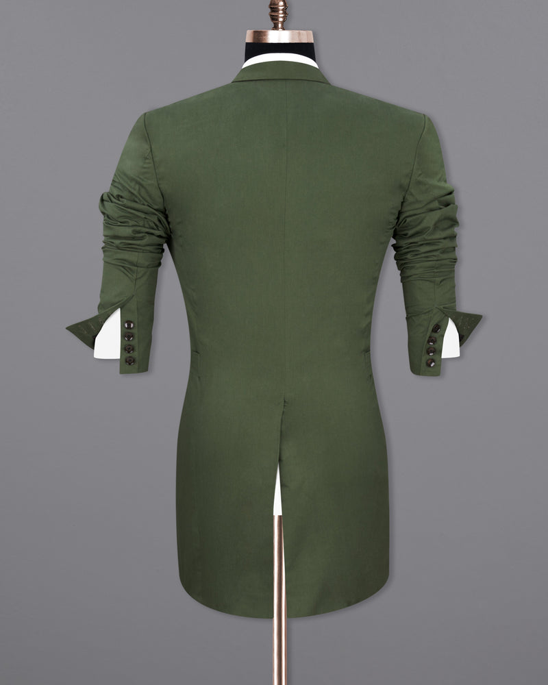 Rifle Green Premium Cotton Designer Trench Coat With Pant