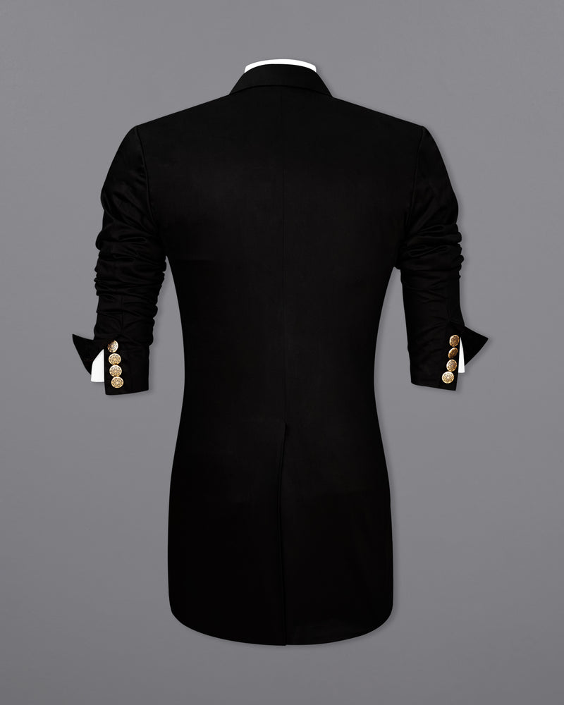 Jade Black Designer Trench Coat