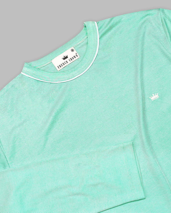 Magic Mint Full Sleeve Pinstriped Supima Cotton T-shirt TS304-M, TS304-L, TS304-XXL, TS304-XL, TS304-S