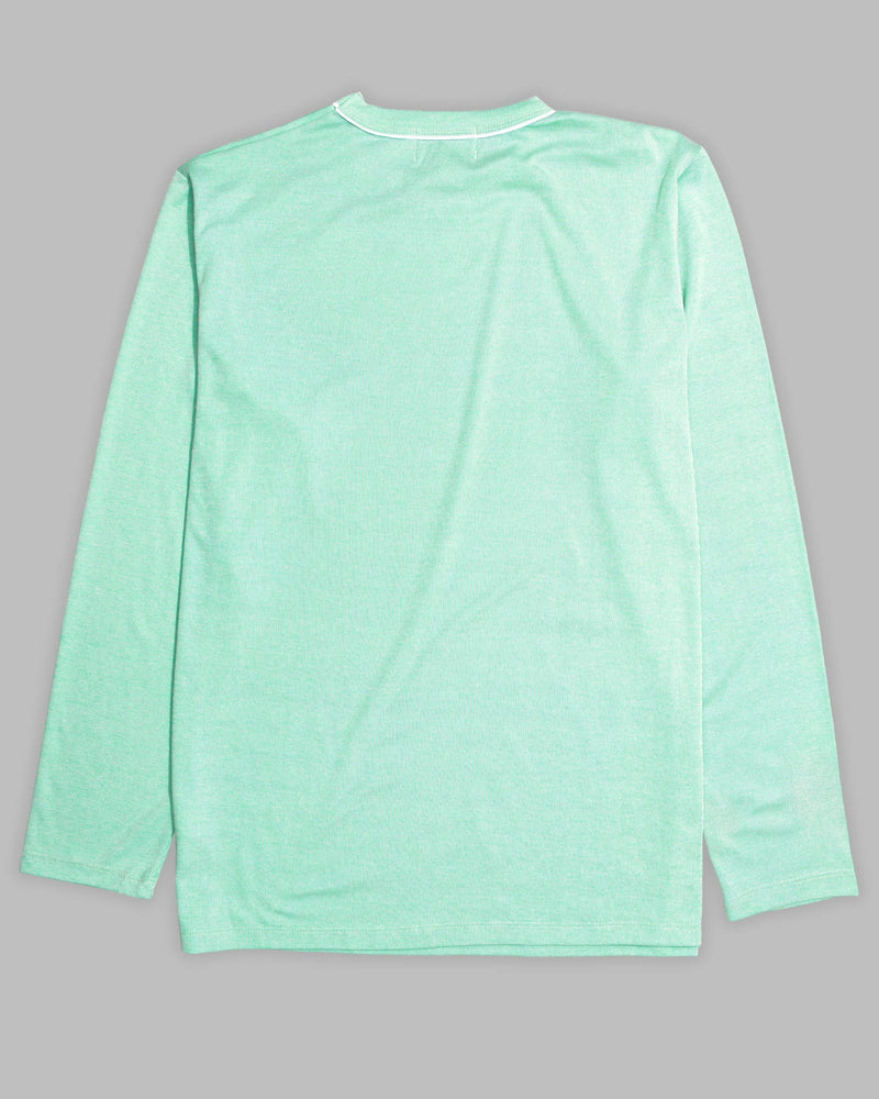 Magic Mint Full Sleeve Pinstriped Supima Cotton T-shirt
