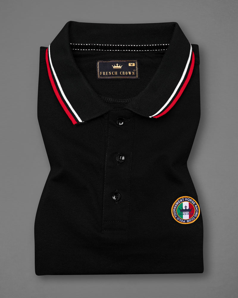 Jade Black Pique Premium Cotton Polo