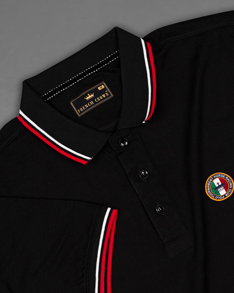 Jade Black Pique Premium Cotton Polo