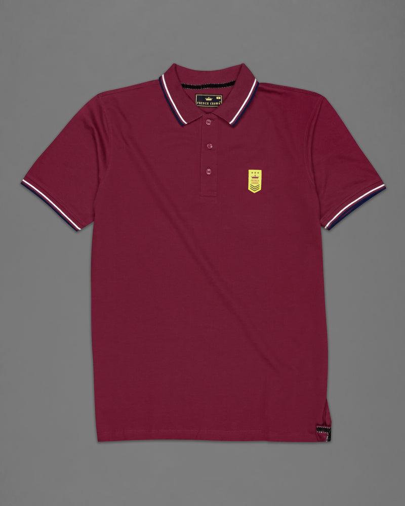 Claret Red Solid Super Soft Organic Cotton Pique Polo