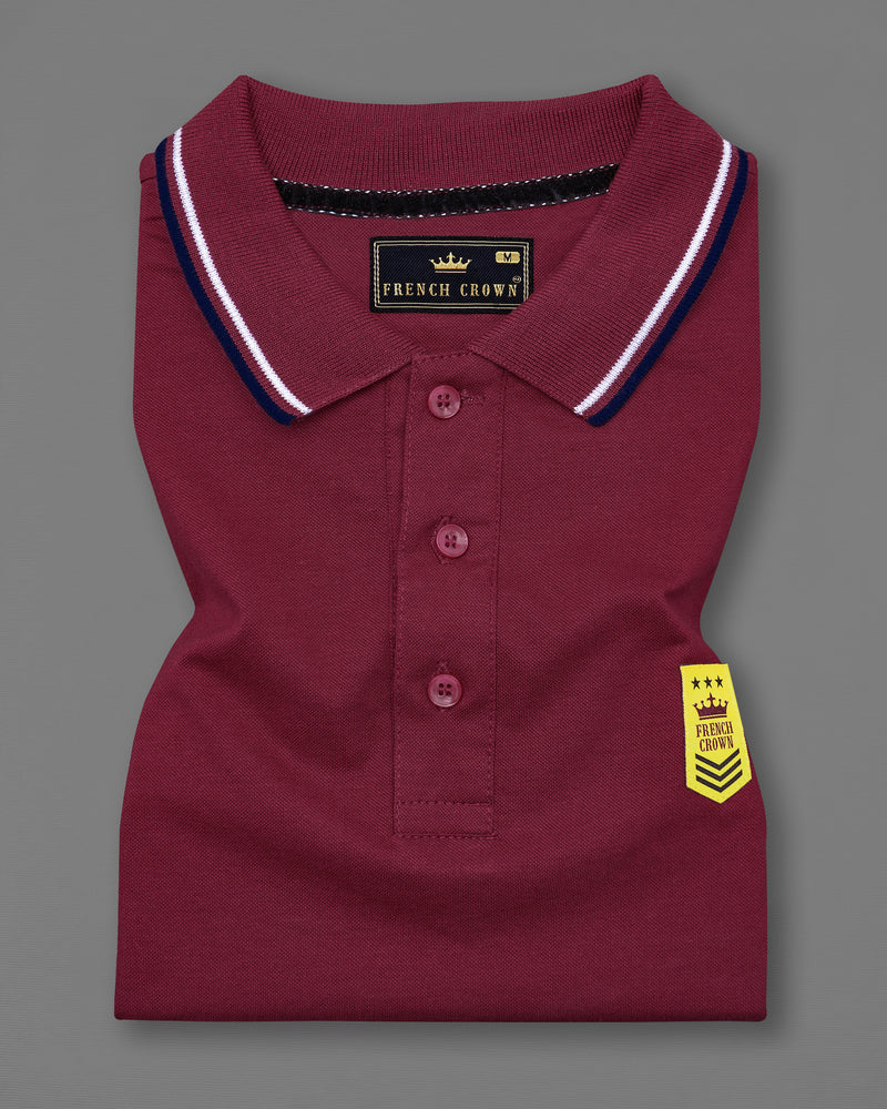 Claret Red Solid Super Soft Organic Cotton Pique Polo