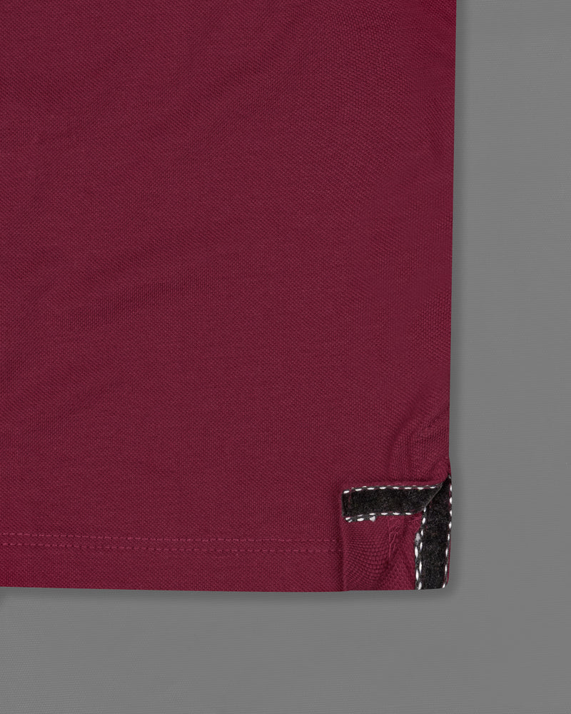 Claret Red Solid Super Soft Organic Cotton Pique Polo