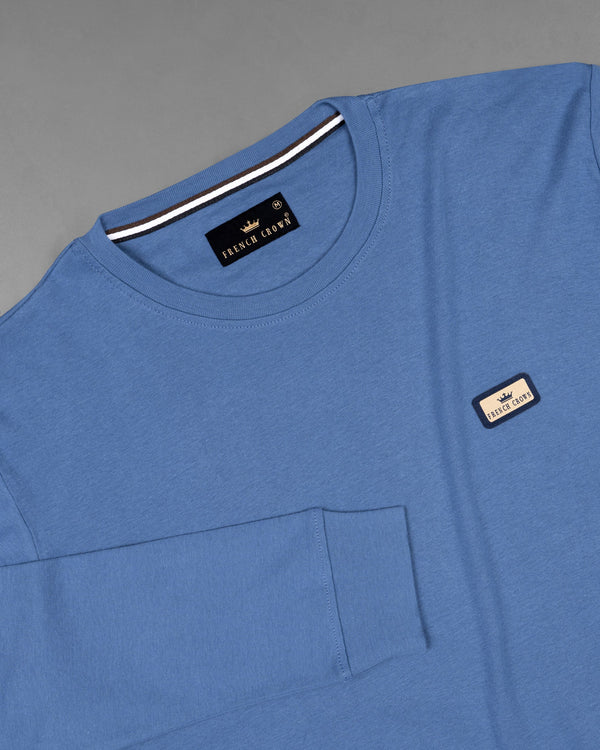 Danube Blue Full Sleeve Premium Cotton Jersey Sweatshirt TS461-S, TS461-M, TS461-L, TS461-XL, TS461-XXL 