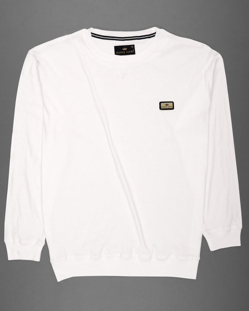 Bright White  Full Sleeve Premium Cotton Jersey Sweatshirt TS462-S, TS462-M, TS462-L, TS462-XL, TS462-XXL 