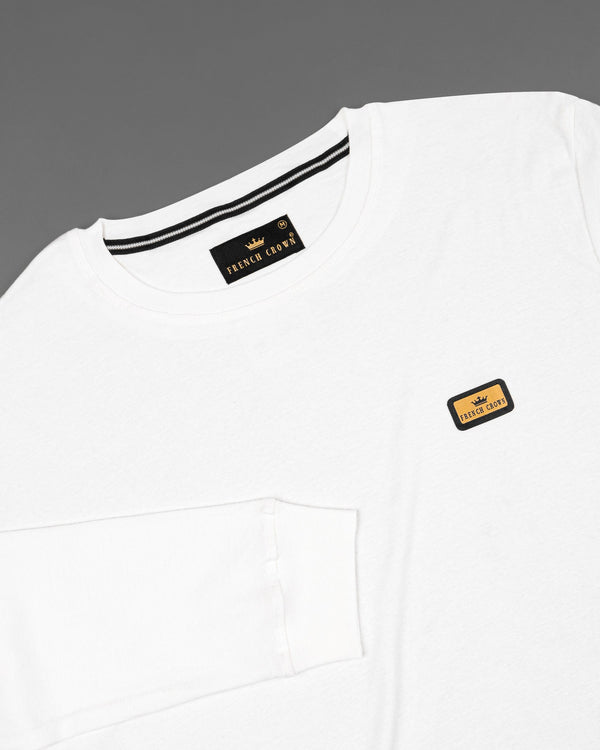 Bright White Full Sleeve Premium Cotton Jersey Sweatshirt TS491-S, TS491-M, TS491-L, TS491-XL, TS491-XXL 