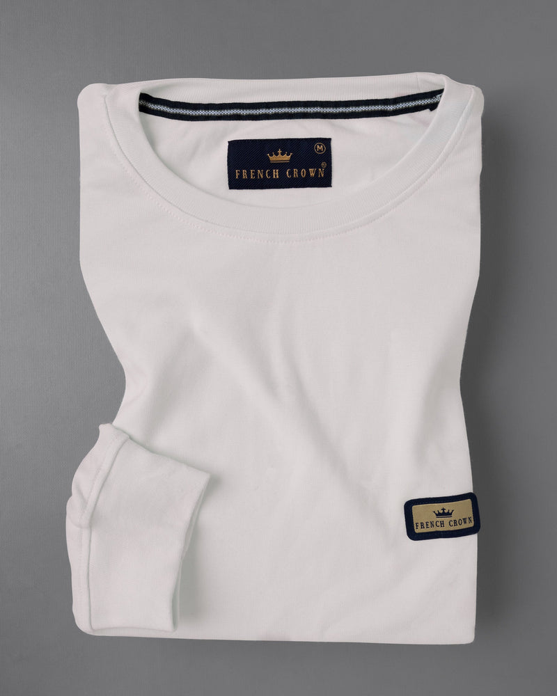 Bright White Full Sleeve Premium Cotton Jersey Sweatshirt TS495-S, TS495-M, TS495-L, TS495-XL, TS495-XXL
