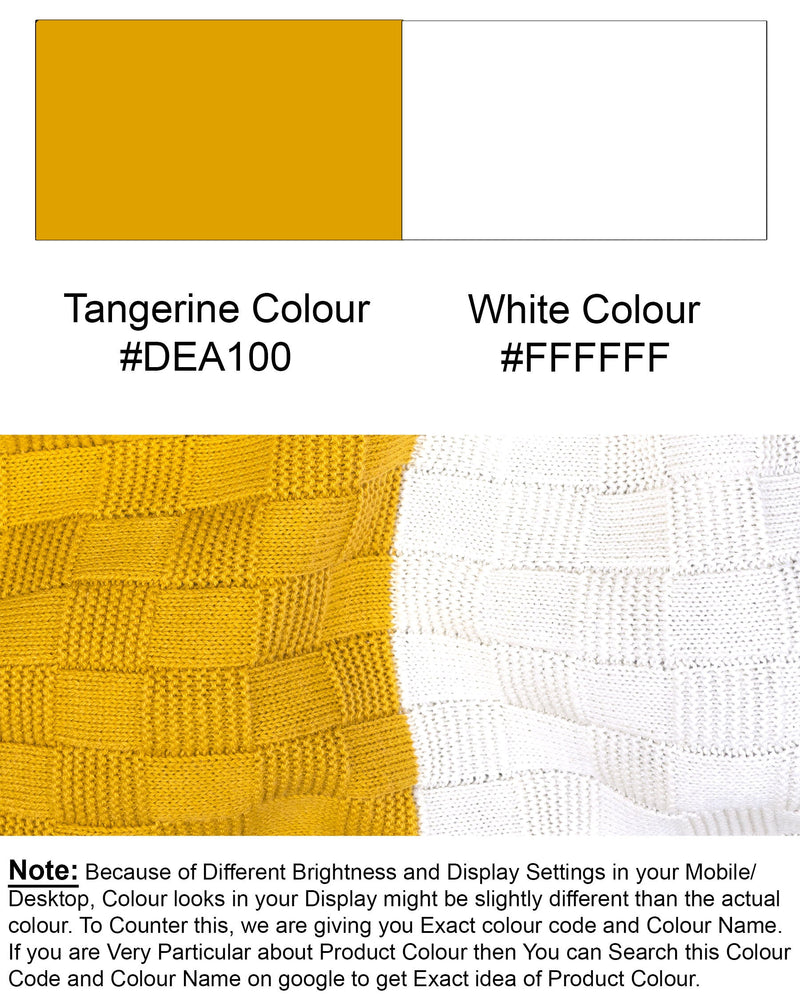 Tangarine Yellow, Jade Black and White Jacquard Textured Super Soft Premium Jersey Sweatshirt TS511-S, TS511-M, TS511-L, TS511-XL, TS511-XXL